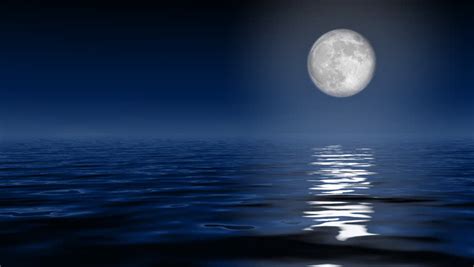 Moon Over The Ocean Stock Footage Video 9253313 Shutterstock