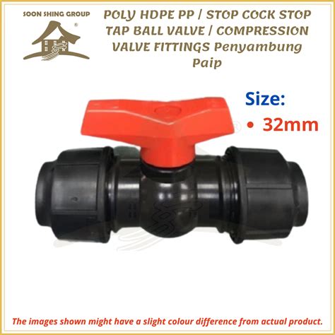 Poly Hdpe Pp Stop Cock Stop Tap Ball Valve Compression Valve Fittings Penyambung Paip