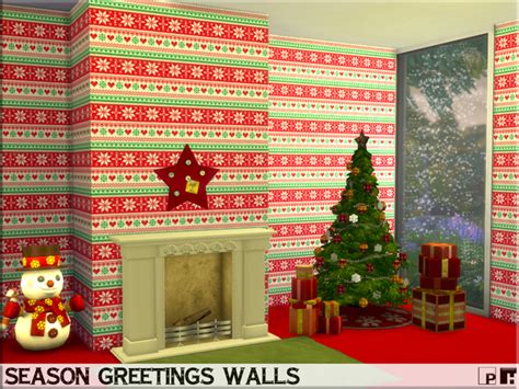 Season Greetings Walls By Pinkfizzzzz At Tsr Sims 4 Updates