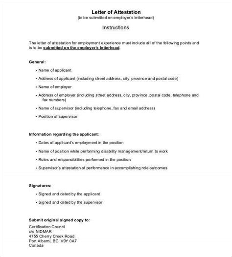 The letter of attestation for employment experience must include all of the following points and is to be submitted on the employer's letterhead. 32+ Notarized Letter Templates - PDF, DOC | Free & Premium ...