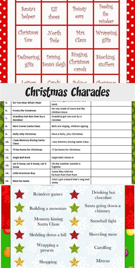 Christmas Charades Game Printable