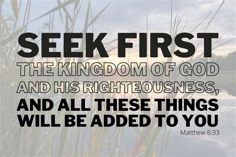 Seek First The Kingdom Of God Concordia Lutheran Church