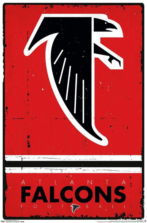 Nfl Atlanta Falcons Retro Logo 15 Wall Poster 14725 X 22375