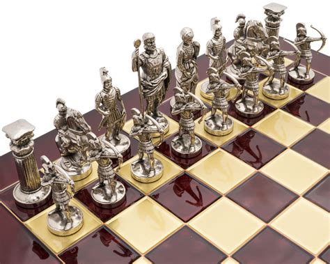 The Manopoulos Archers Luxury Chess Set With Wooden Case S10red