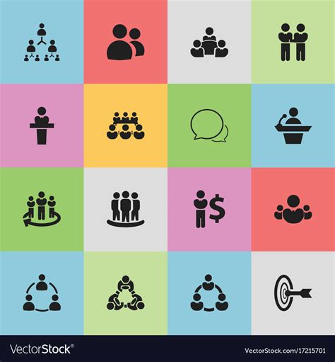 Set Of 16 Editable Community Icons Includes Vector Image