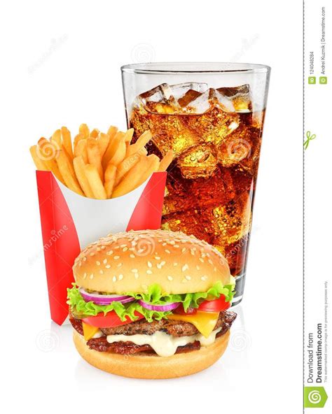 Hamburger Cola And French Fries Stock Photo Image Of Soda