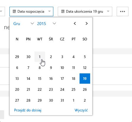 Dodawanie Dat Rozpocz Cia I Uko Czenia Zadania Pomoc Techniczna