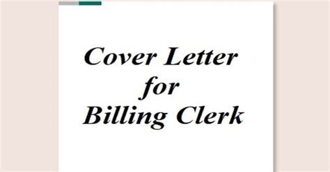 The online resume builder so easy to use, the resumes write themselves. Cover Letter for Billing Clerk - QS Study
