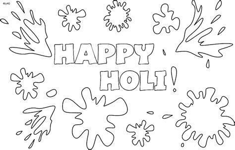 Happy Holi Drawing Easy Clip Art Library