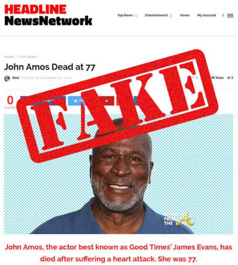 Rumor Control Actor John Amos Is Not Dead Straight From The A Sfta