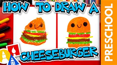 How To Draw A Cheeseburger Preschool Youtube