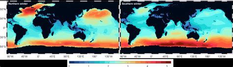 10 Global Maps Of Mean Significant Wave Height M In The Northern And