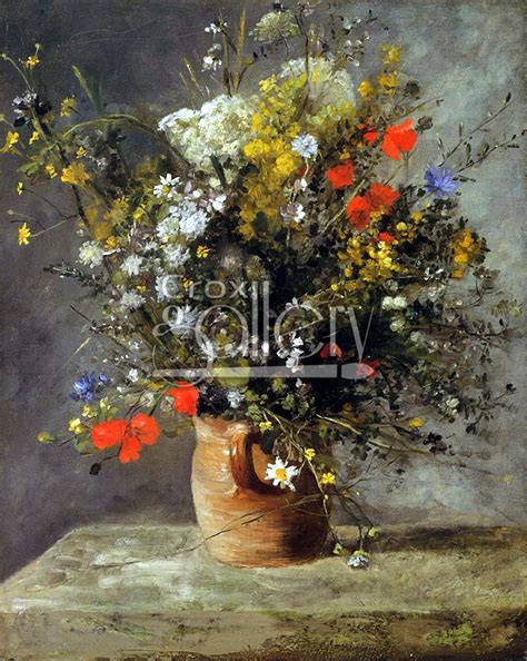 Flowers In A Vase 1866 By Renoir Oil Painting Reproduction