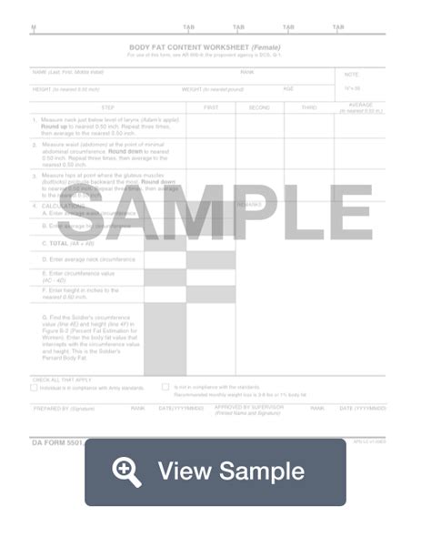 Fillable Da Form 5501 Pdf And Word Samples Formswift