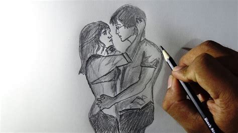 How To Draw Couples In Love Pencil Drawing Tracing Youtube