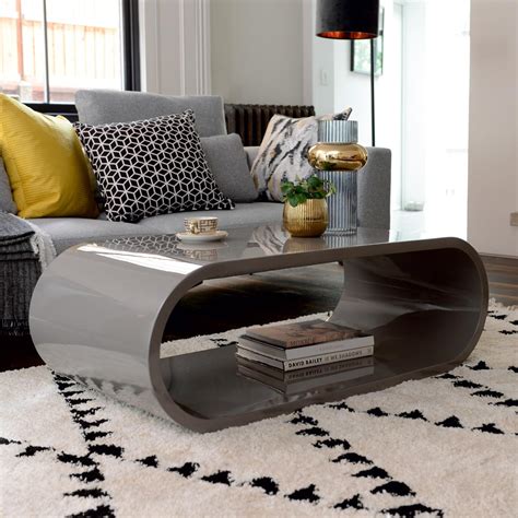 What are transformer furniture dwell's convertible coffee table? Ovatus Gloss Coffee Table Stone | dwell