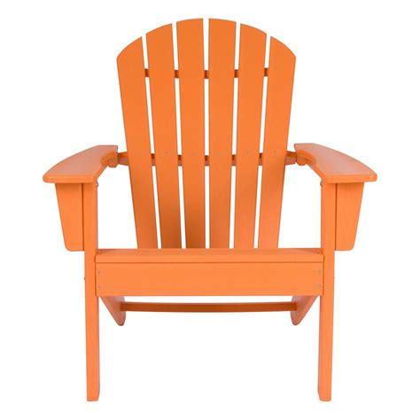 Shine Company Tangerine Resin Seaside Plastic Adirondack Chair 7616ta