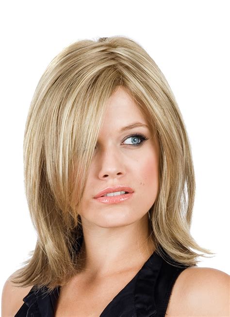 Medium Length Straight Capless Blonde Wigs Best Wigs Online Sale