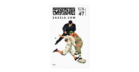 Vintage Sports Baseball Players Safe At Home Plate Postage Zazzle