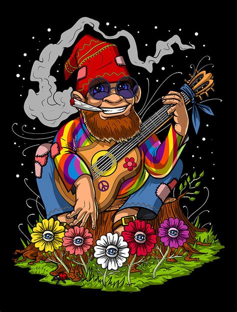 Hippie Stoner Gnome Digital Art By Nikolay Todorov Pixels