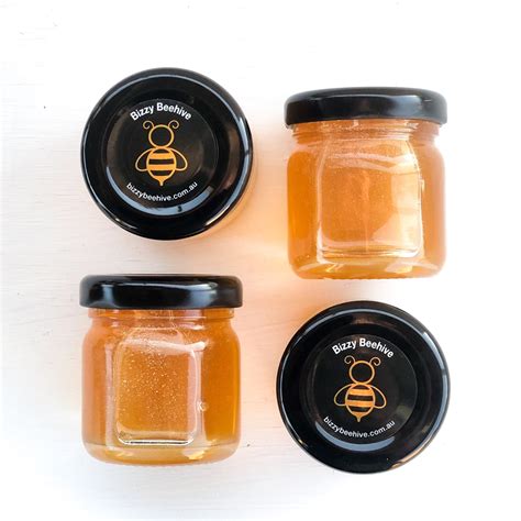 Raw Honey Mini 50g Glass Jars Bizzy Beehive Corporate Event Ts