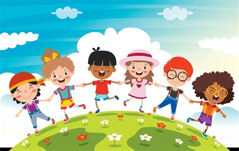 Happy Multi Ethnic Kids Playing Together 2399842 Vector Art At Vecteezy