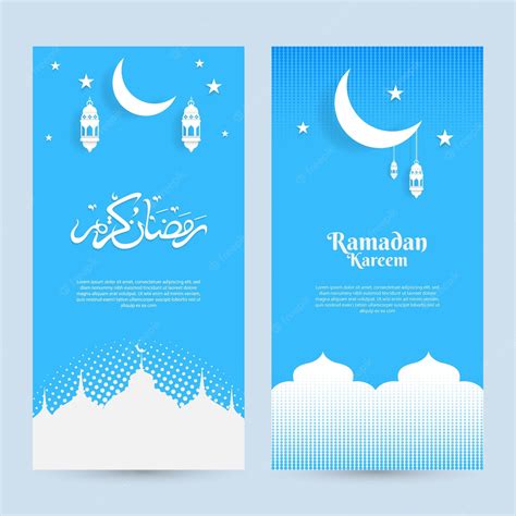 Premium Vector Ramadan Kareem Banner Background With Islamic