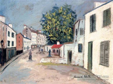 Maurice Utrillo Street In Montmartre Oil Painting