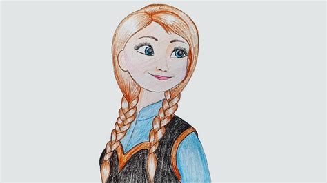 How To Draw Anna Frozen Step By Step Very Easy Youtube