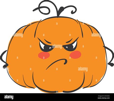 Angry Pumpkin Illustration Vector On White Background Stock Vector