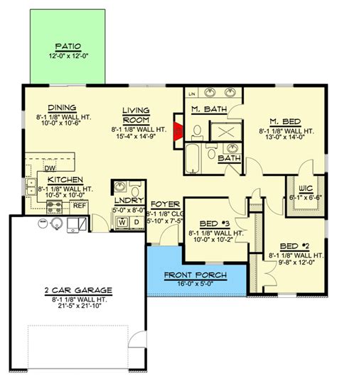 3 Bed Traditional Ranch Plan With Clustered Bedrooms 135118gra