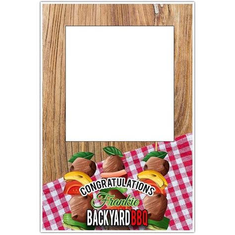 Backyard Barbecue Party Selfie Frame Photo Booth Prop