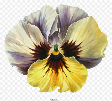 Bunga Banci Bunga Kuning Dan Ungu Lukisan Gambar Png
