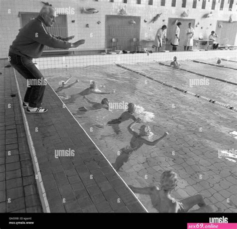Historic Naked Babe Swim Lessons Sexy Photos
