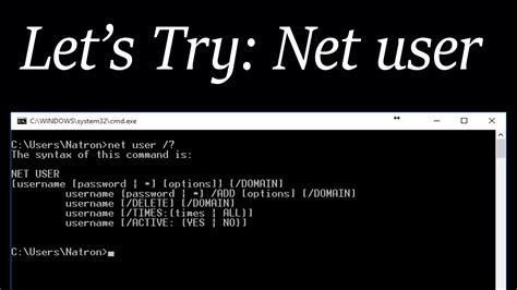Lets Try Net User Command Youtube