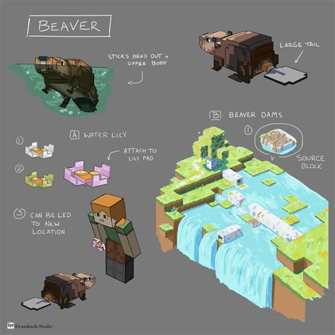 Artstation Minecraft Beaver Mob And Adam Concept Art