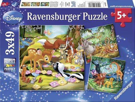 Ravensburger Disney Bambi Balou En Simba Drie Puzzels Van 49 Stukjes