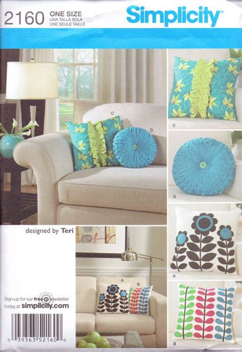 New Simplicity Pattern Home Decor Throw Pillows Four Styles Etsy