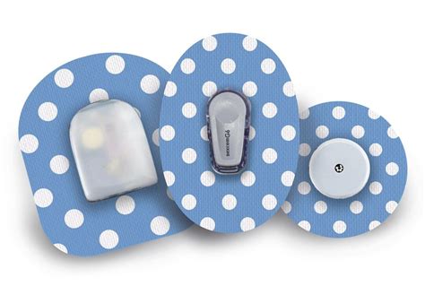 Blue Polka Dot Patch For Freestyle Libre Dexcom G6 Omnipod