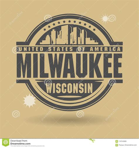 Stamp Or Label With Text Milwaukee Wisconsin Inside Stock Vector