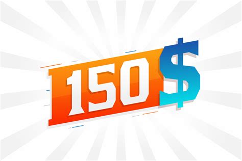 150 Dollar Currency Vector Text Symbol 150 Usd United States Dollar