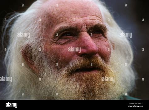 The Grizzled Face Of An Old Sourdough Miner In Dawson City Yukon Canada