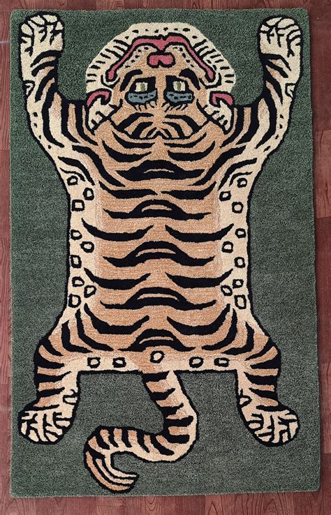 Tibetan Tiger Rug With Woolen X Feet For Home D Cor Etsy Uk