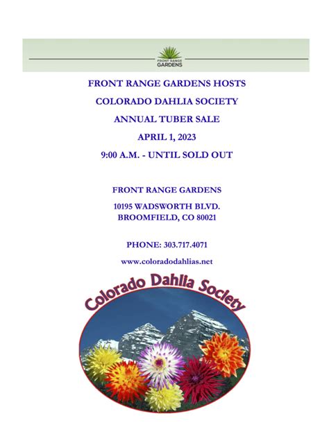 Colorado Dahlia Society Growing Showing Dahlias