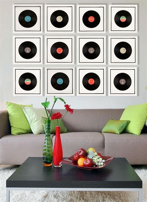 A Beautiful Collection Of Framed Records Make A Nice Graphic Statement On A Wall It Can Also