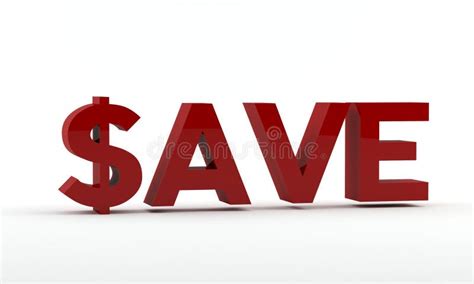 Save Text In Red Dollar Sign Stock Illustration Illustration Of