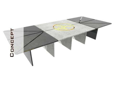 Concrete Conference Table Circle Design Geometric Series Concrete