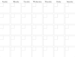 Blank Calendar No Dates Calendar Template Printable Free Undated Monthly Planner Printable