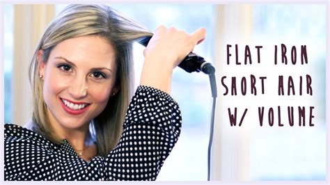 You love wearing short hair, but you want to change your look. Flat Iron Short Hair w/ Volume - YouTube