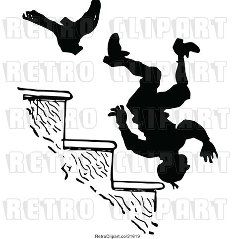 Vector Clip Art Of Boot Kicking A Guy Down Stairs By Prawny Vintage